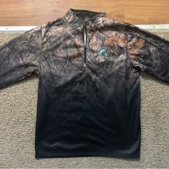 Colosseum Men’s Lg Black Mossy Oak Spartan Logo 1/4 Zip Like New - Picture 3 of 12